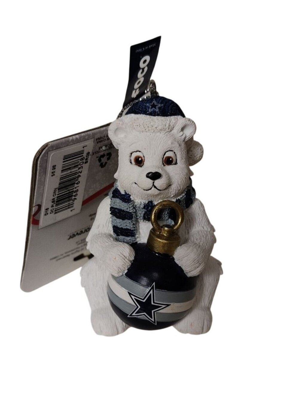 NFL Dallas Cowboys Polar Bear Christmas Ornament By FOCO